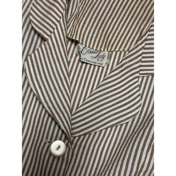 Vintage 1960s Classic Lady By Constantine Striped Two-Piece Blouse Skirt Set 16‎ - Picture 6 of 12